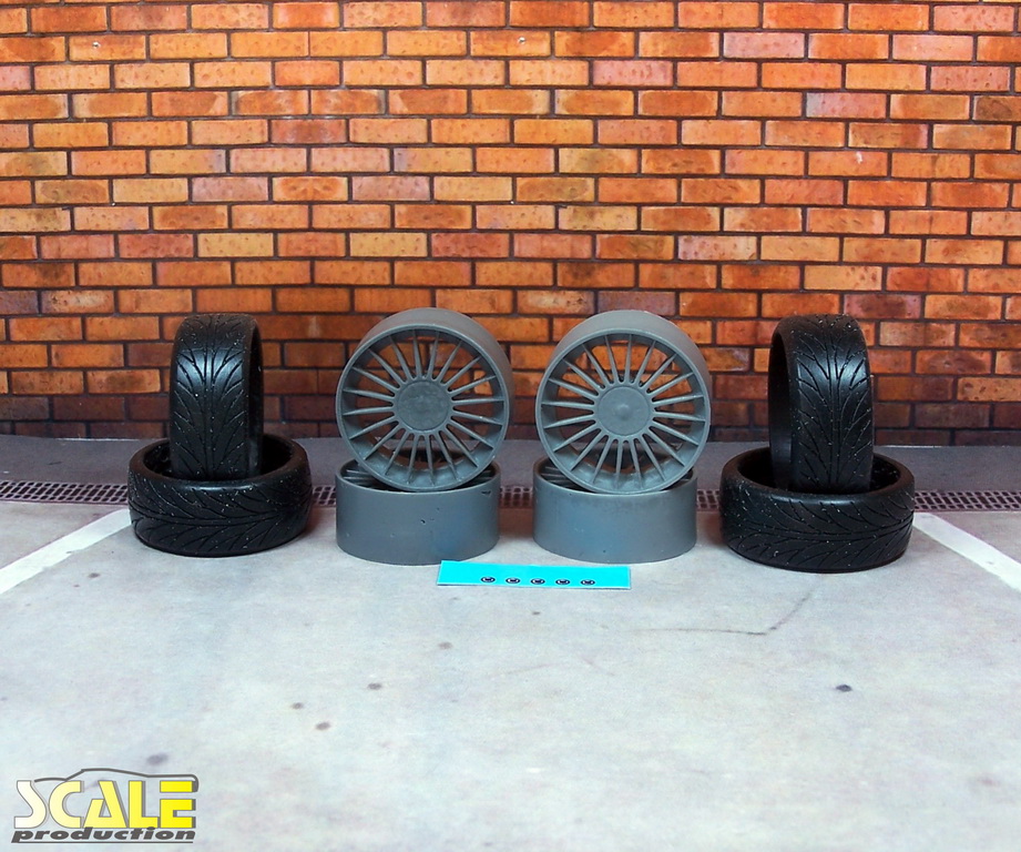 Scale Production 1/24 18" Alpina Classic Wheels & Tyres Set 