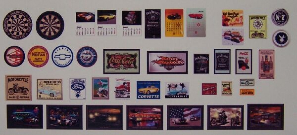 US Blechschilder, Kalender, Dartscheiben etc.
